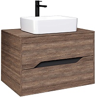 Grossman Тумба под раковину Лайф 80 подвесная винтажное дерево темное/графит